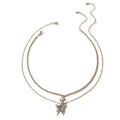 Overseas Multi-Layer Heart Butterfly Necklace Women Trendy Niche Design Layered Clavicle Chain Fashionable Versatile Choker N6312