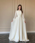 2026 Spring French Court Style White Double-Layer Chiffon Princess Ball Gown
