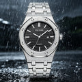 Overseas Luxury Mens Watch New Eight Edge Shape Frosted Gold Sand Glow Waterproof Steel Band Quartz Watch Wholesale