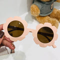 New Sunflower Kids Sunglasses Cute Baby Comfortable Iridescent Sunglasses Round Flower Petal Sun-Proof Glasses