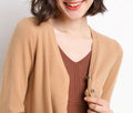 Women's Fall Artistic Fashion Knit Wool Long Sleeve V-Neck Loose Sweater + Cardigan + - Blue