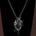 Vintage Full Diamond Heart Necklace Fashionable Personality Vintage Sweater Chain Imperial Western Heavy-Duty Necklace