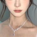 Galaxy Micro Diamond Teardrop Draped Jewelry Set Light Luxury Niche Choker Wedding Gathering Party Ambient Feel Necklace Women