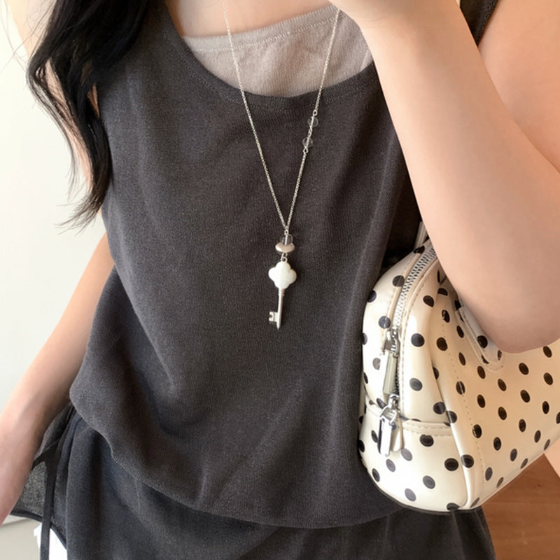 Korean Key Pendant Necklace - view 8