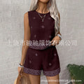 Women's Ethnic Retro Embroidered Lightweight Tank Top 2-Piece Set 2026 - CD-1