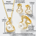 Overseas Western Pearl Pendant Light Luxury Niche Clavicle Chain Bestseller Year New Necklace Earrings Set Ring Set Accessory