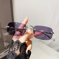 Photochromic Prescription Pure Seduction Rimless Blue-Light Glasses Elegant Overseas Plano Influencer Live Burst Finish Item Prescription Sunglasses
