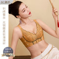 8835撞色国风刺绣蕾丝中薄聚拢滑滑杯内衣女无钢圈侧收调整型文胸