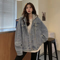 Women's Fall Korean Casual Loose Jacket + Top 2026 | Trendy Jacket - Light Blue