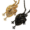 Vintage Full Diamond Heart Necklace Fashionable Personality Vintage Sweater Chain Imperial Western Heavy-Duty Necklace