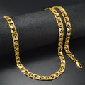 Classic of Western Hip-Hop Breeze Figaro Tank Chain Geometric Flat Chain Spliced Hard Elegant Necklace Bracelet Set