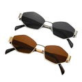 2026 New Quilted Shape Sunglasses Niche Design Style Asymmetric Influencer Street Snap Premium Polygon Sunglasses