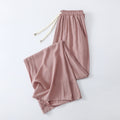 cotton silk high-waisted wide-leg pants for women, loose artificial cotton thin versatile thin trous