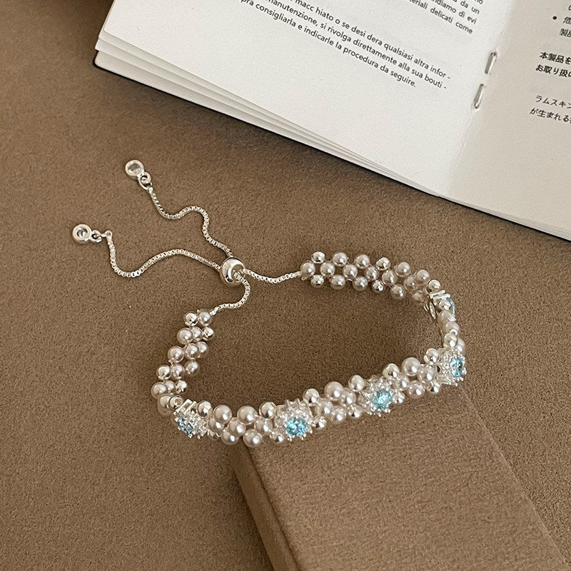 Vintage Zircon Round Pearl Bracelet - view 6