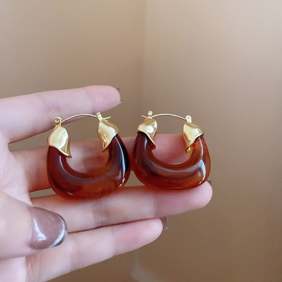 Maillard Enamel Round Hoop Earrings - view 8