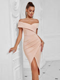 Women's Off-Shoulder Sexy Elegant Socialite Evening Gown Party