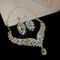 Glass Fantasy Dream Heavy-Duty Full Diamond Teardrop Jewelry Set Wedding Imperial Ball Clavicle Chain Light Luxury Niche Necklace