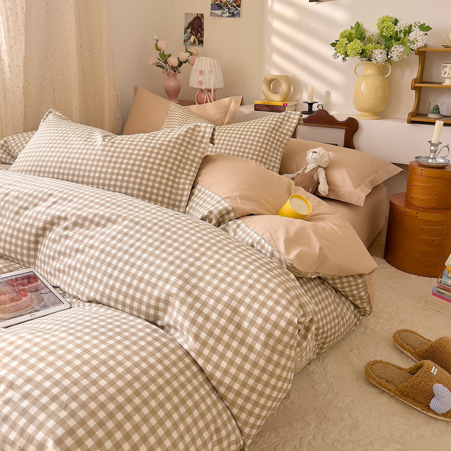 Rainbow Milk Cream Cotton 4-Piece Bedding Set – Colorful Soft Bed Linen - view 5