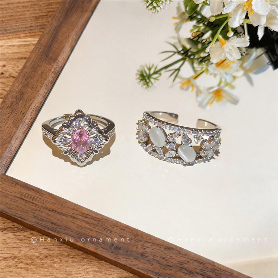 Round Zircon Open Band Ring - view 2