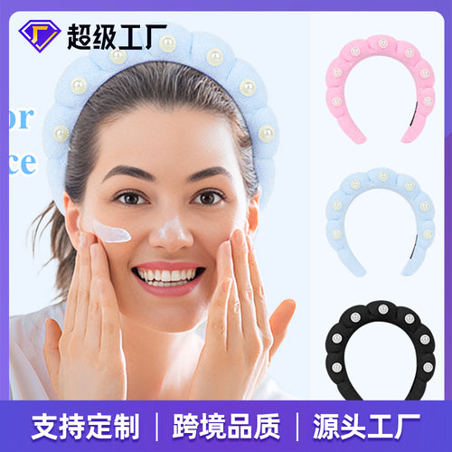 EU/US Import Sponge High Crown Twist Headband Hand Wrist Strap Wool Scarf Fleece Cloud Head Headband Women Face Wash Head Clasp Hair Accessory
