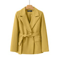 Women's Fall Korean Casual Tie-Front Blazer 2026 - Coffee