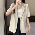 Women's Summer Korean Casual Petite Short Sleeve Lightweight Loose Jacket + Top 2026 - White