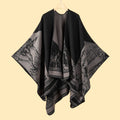 Women's Fall-Winter Ethnic Versatile Slit Plaid Shawl + Cape 2026 - Red