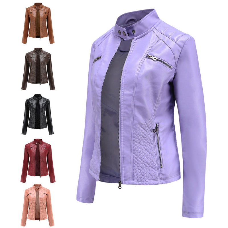 Women's Fall Casual Stand Collar Fitted Jacket 2026 | Trendy Jacket - Black