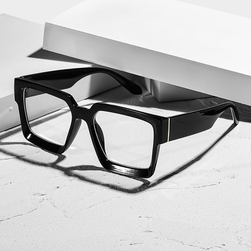 Square Frame Wide Leg Plano New Import Unisex Face-Slimming Bare Face Versatile Glasses Frame Fashionable glasses
