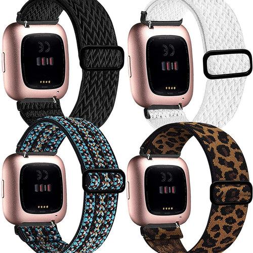 For fitbit versa1 / 2 Stretch Band Nylon Watch Band Adjustable 20 / 22mm Woven Wrist Strap