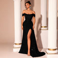 Women's Off-Shoulder Strapless Sequin Mermaid Slim Fit Slimming Evening Gown ...