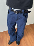 eme washed blue french blue overalls destroy wrinkles cleanfit straight casual wide leg pants for me
