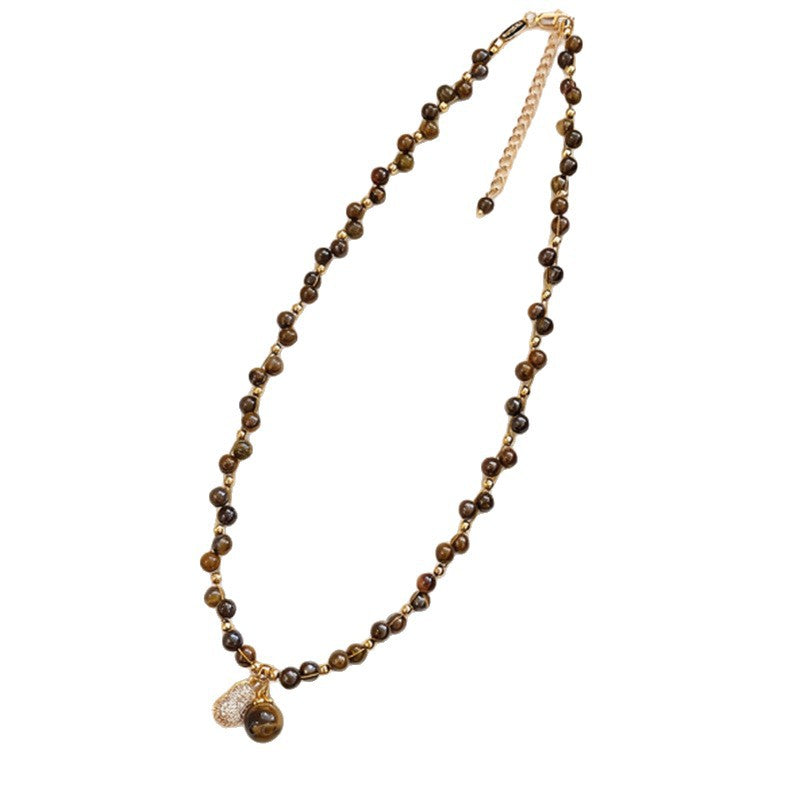 18K Gold-Plated Zircon Round Pendant Necklace - view 5