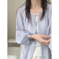 Fall Petite Tencel Linen Sun-Protection Lightweight Cardigan + Shirt