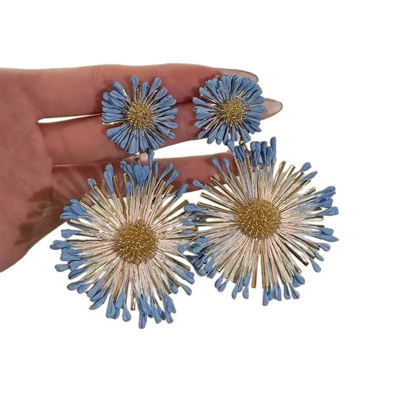 Colorful Flower Stud Earrings - view 5