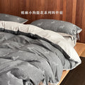 复古卡通棉麻提花四件套柔软纯棉绑带款被套床单全棉床上用品四季