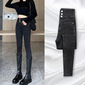 Women's High Waist Straight Slim Pencil Jeans