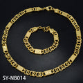 Western Italy 750 Mark Magazine Round Band String Knot Twist Band Shape Motif Necklace Bracelet Set Export Bestseller