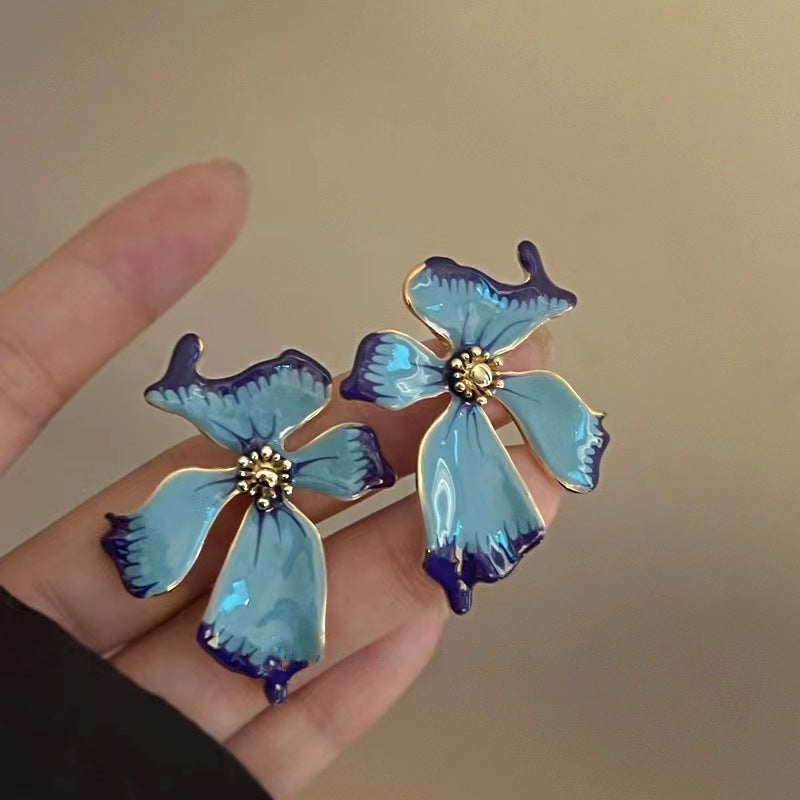 Oversized Pleated Flower Clip-On Earrings - view 12