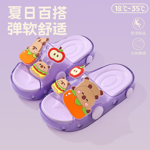 儿童拖鞋女童夏季新款卡通可爱卡皮巴拉居家室内软底中小童凉拖鞋