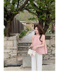 Brightening Relaxed Sleeveless Pleated Fringe Skirt + Top Set