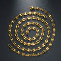 Western Necklace Set Stainless Plated 18K Gold Cutout Details Coffee Bean Chain Retro Hip-Hop Niche Personality Jewelry
