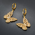 Western High-End Designer Quality Fashionable Butterfly Crystal Jewelry 2-Pc Set Light Luxury Bracelet Fashionable Versatile