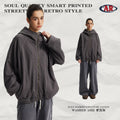 Fall/Winter Techwear Pure Cotton 430G Washed Distressed Zip Hoodie