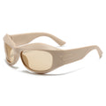 Unique-Shaped Curve Side Futuristic Tech Sunglasses ins Influencer Sunglasses Y2K Hot Girl Women Trendy Sunglasses