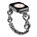Fits Apple watch Band Rhinestone Stainless Heart Apple Band