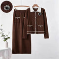 Fall-Winter Korean Knit Wool Camellia Skirt + Sweater + Top 2-Piece Set