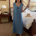 Korean Chic Solid Sleeveless Backless Thin Strap Dress