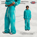 Fall/Winter 360G Spray-Dye Washed Frayed Edge Loose Fit Flared Fleece-Lined Sweatpants