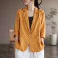 Women's Spring Casual 3/4 Sleeve Cropped Blazer + Top 2026 | Casual Blouse - White